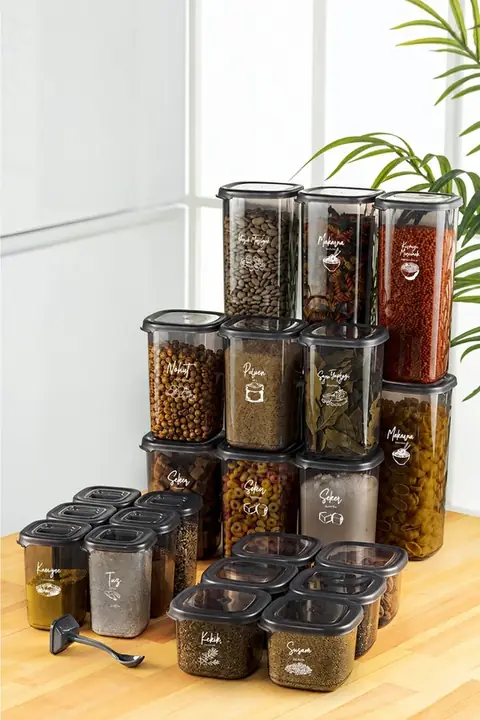 24-Piece Square Pantry & Spice Set with Scoops