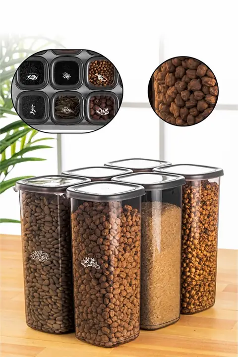 6-Piece Square Pantry Container Set, 1.75 L