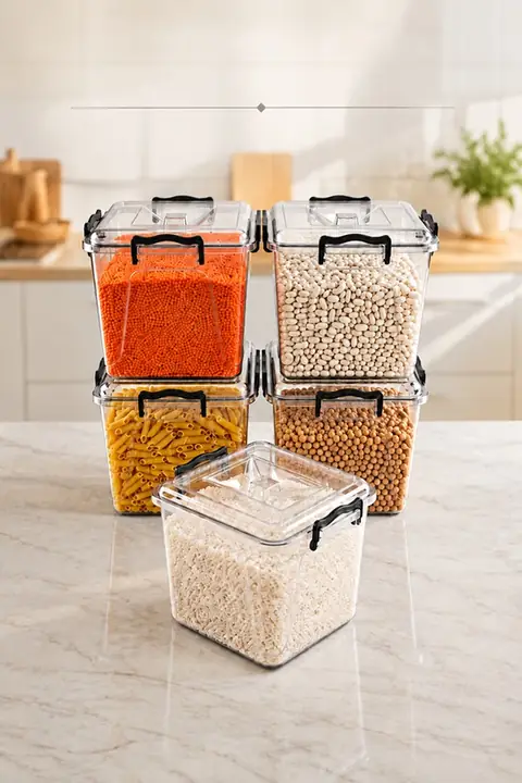 5-Piece Locking-Lid Pantry Storage Box Set, 8.5 L