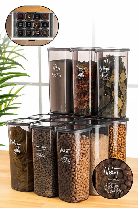 12-Piece Square Pantry Container Set, 1.75 L