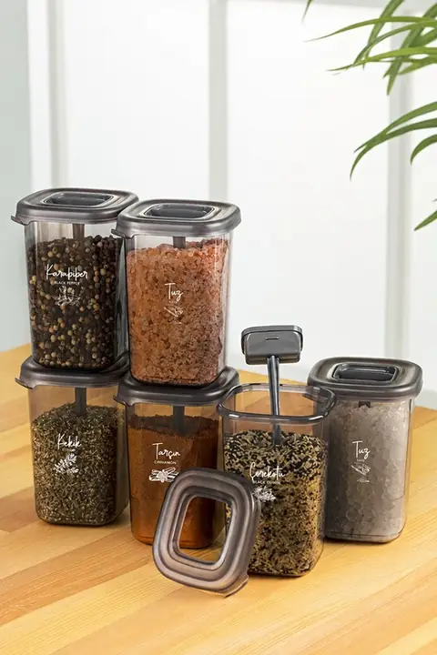 6-Piece Luna Spice Jar Set with Spoons