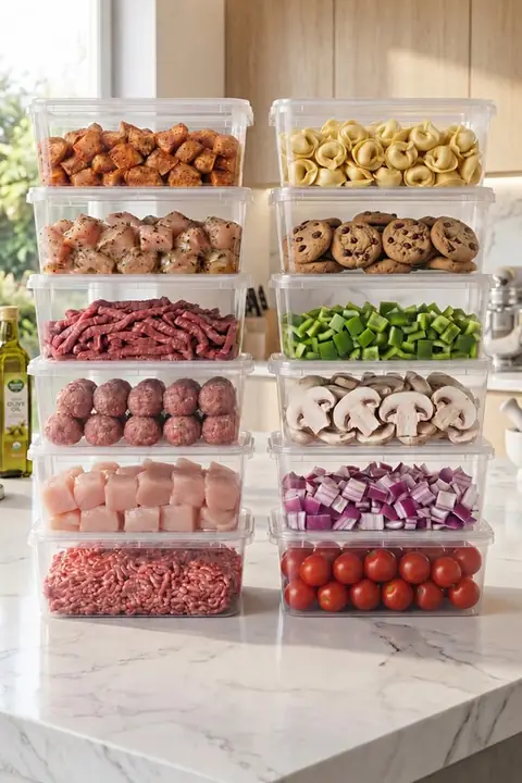 12-Piece Fixed-Lid Rectangular Pantry Container Set, 2 L