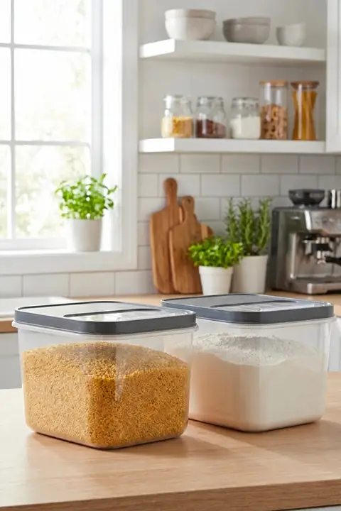 2-Pack Sliding-Lid Flour & Grain Storage Container, 15 L