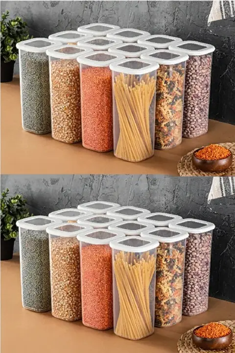 24-Piece Square Pantry Container Set with Labels, 1.75 L