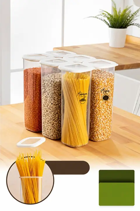 6-Piece Airtight Pantry Container Set with Labels, 2 L