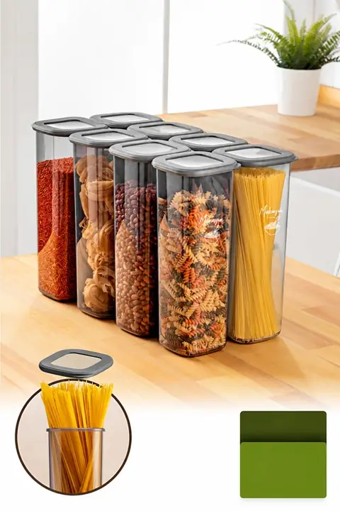 8-Piece Airtight Pantry Container Set with Labels, 2 L