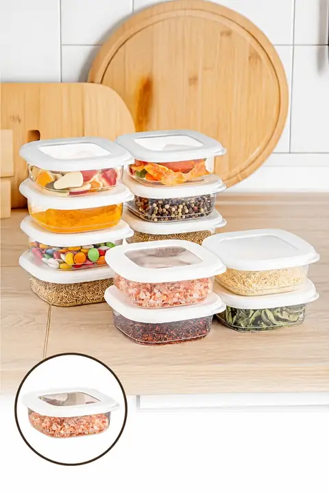 12-Piece Airtight Spice Container Set with Labels, 0.25 L