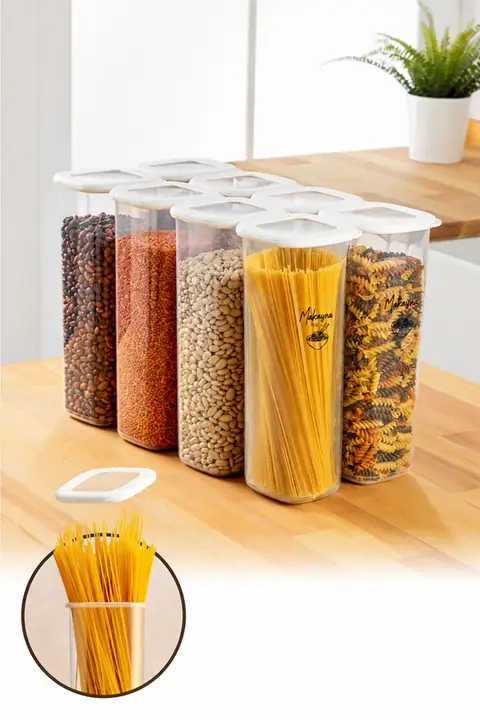 8-Piece Silicone-Lid Pantry Container Set with Labels, 2 L