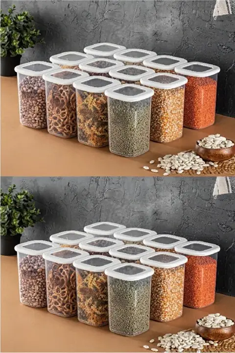 24-Piece Square Pantry Container Set with Labels, 1.2 L