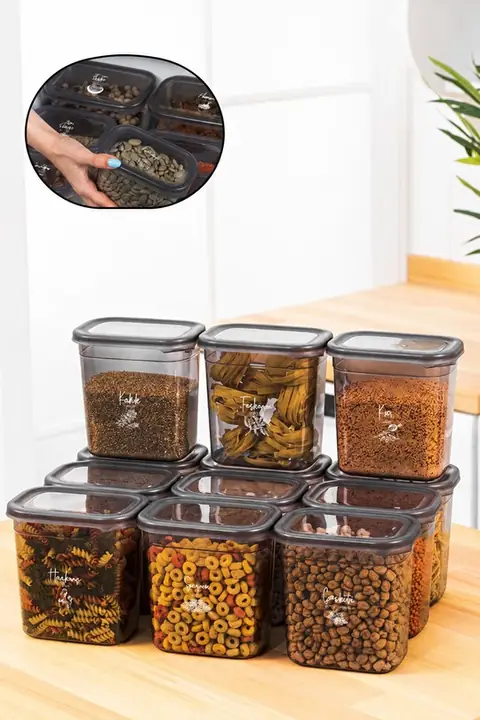 12-Piece Rectangular Spice Container Set, 1150 ml