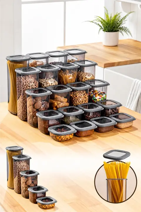 20-Piece Airtight Pantry & Spice Container Set with Labels