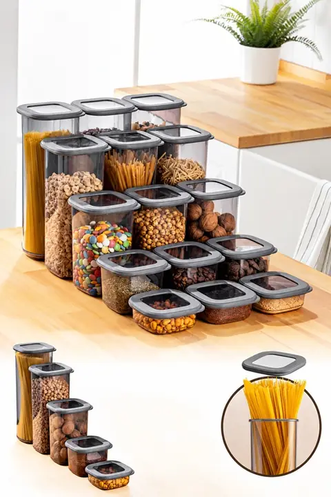 15-Piece Airtight Pantry & Spice Container Set with Labels