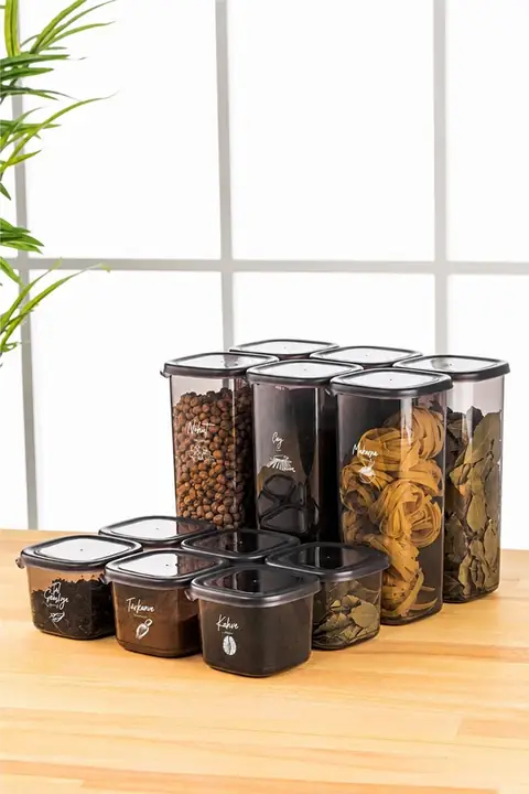 12-Piece Square Pantry Container Set, 6×(0.55/1.75 L)