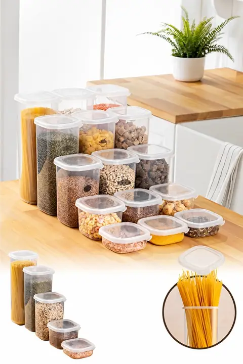 15-Piece Airtight Pantry & Spice Container Set with Labels