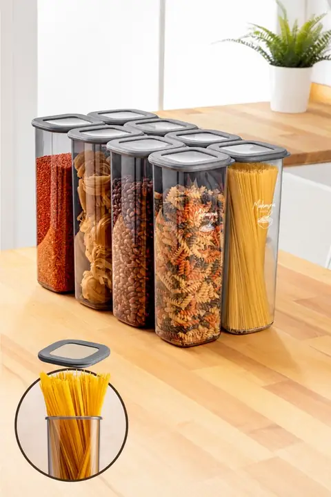 8-Piece Airtight Pantry Container Set with Labels, 2 L