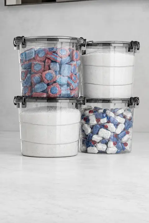 4-Piece Extra-Large Round Container with Handle, 7 L