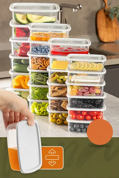 24-Piece Airtight Storage Container Set, 6×(250/500/750/1200 ml)