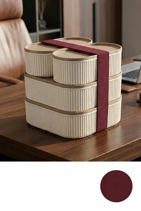 4-Piece Stackable Storage Container Set with Elastic Band, 2×1100 + 2×2400 ml