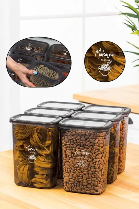 6-Piece Rectangular Storage Container Set, 1500 ml