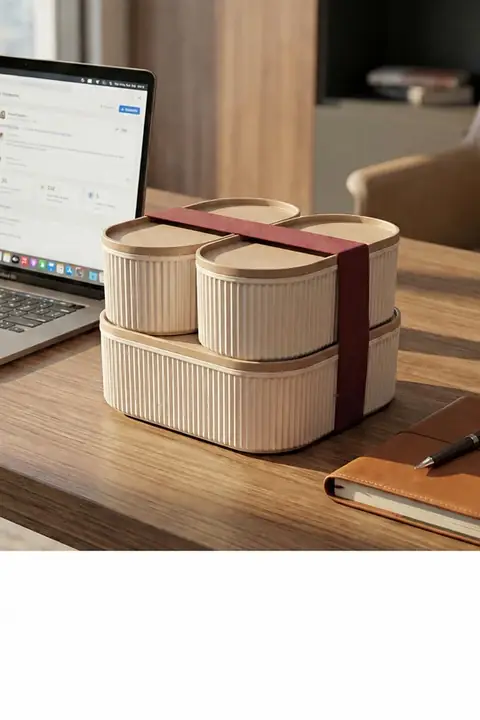 3-Piece Stackable Storage Container Set with Elastic Band, 2×1100 + 1×2600 ml