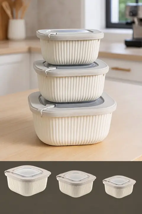 3-Piece Microwave & Freezer Safe Storage Container Set