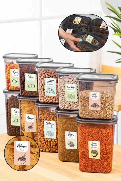 10-Piece Rectangular Storage Container Set, 5×(1.5/1.15 L)