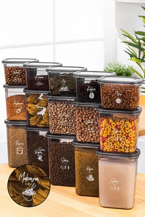 15-Piece Rectangular Storage Container Set, 5×(1.5/1.15/0.8 L)