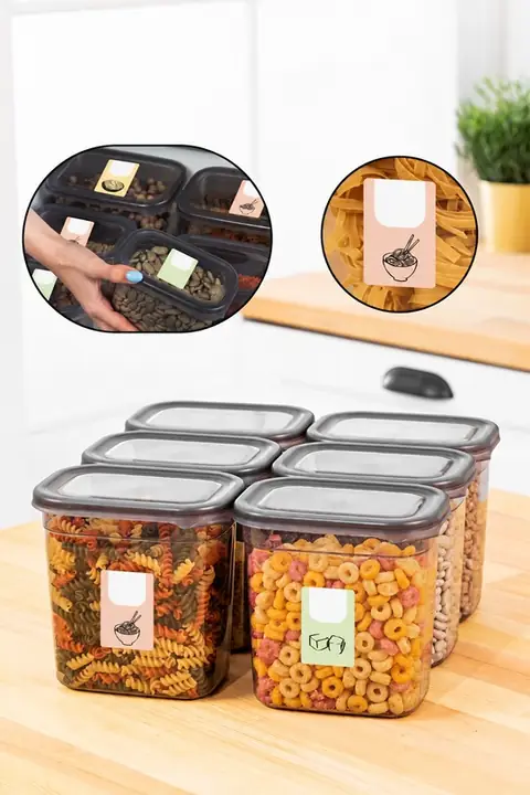 6-Piece Rectangular Storage Container Set, 1150 ml