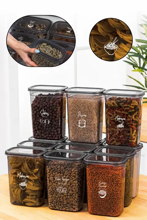 12-Piece Rectangular Storage Container Set, 1500 ml