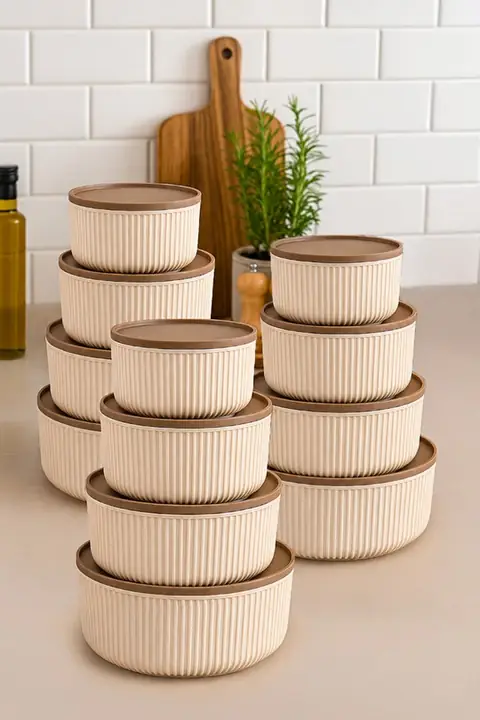12-Piece Ribbed Round Storage Container Set