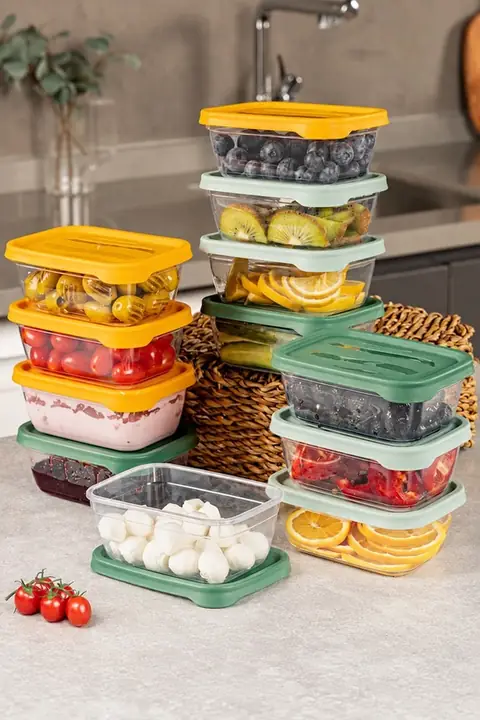 12-Piece Rectangular Storage Container Set, 400 ml