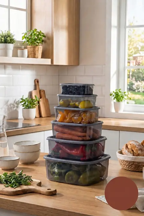 6-Piece Airtight Storage Container Set, 3/2/1.2/0.75/0.5/0.25 L