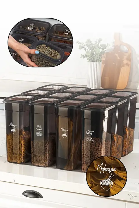 12-Piece Tall Rectangular Storage Container Set with Lids, 3.2 L