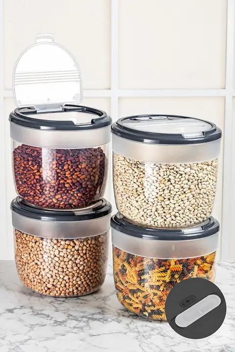 4-Pack Large Plastic Storage Container with Lid, 8 L
