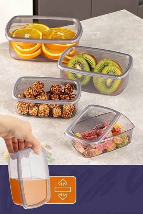 4-Piece Airtight Storage Container Set, 250/500/750/1200 ml