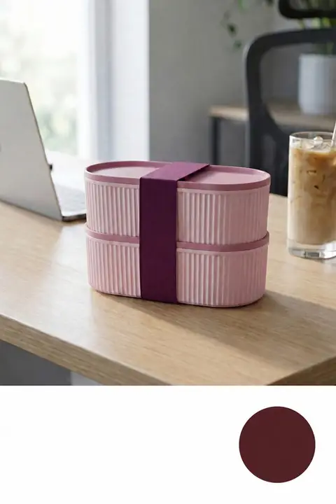 2-Piece Stackable Storage Container Set with Elastic Band, 2×1100 ml