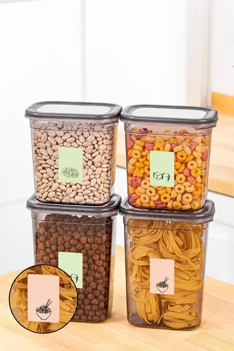 4-Piece Rectangular Storage Container Set, 2×(1.5/1.15 L)