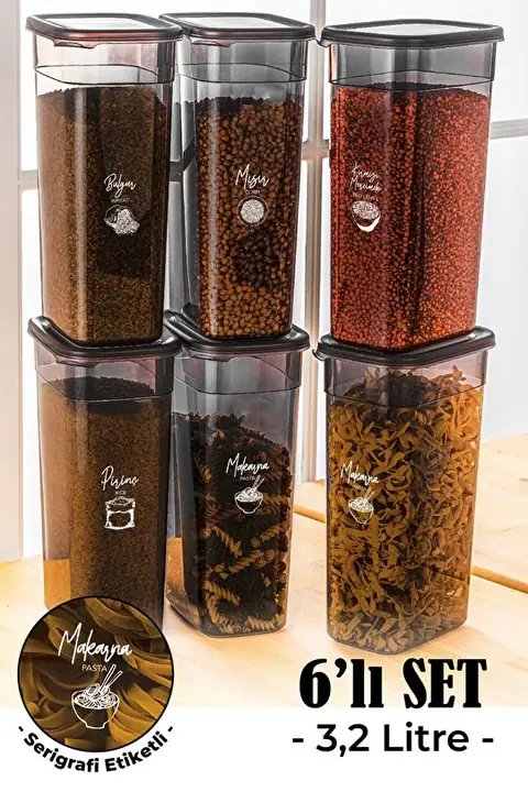 6-Piece Maxi Tall Rectangular Storage Container Set, 3.2 L
