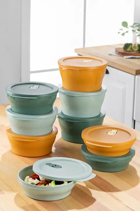 9-Piece Microwave-Safe Lidded Storage Container Set, 3×(2/1.5/1 L)