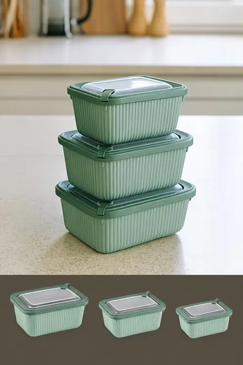 12-Piece Microwave & Freezer Safe Rectangular Storage Set, 4×(600/1050/1750 ml)