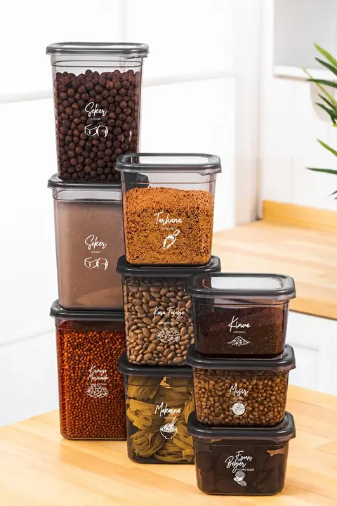 9-Piece Rectangular Storage Container Set, 3×(1.5/1.15/0.8 L)