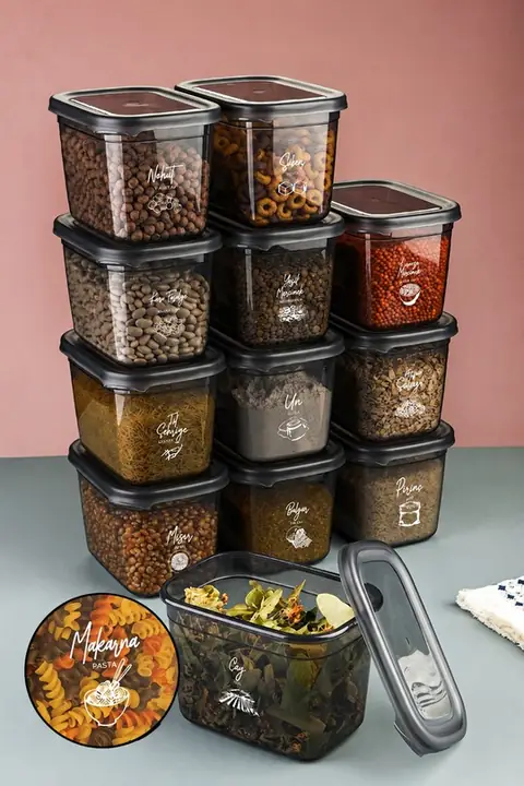 12-Piece Tall Rectangular Storage Container Set with Lids, 1.3 L