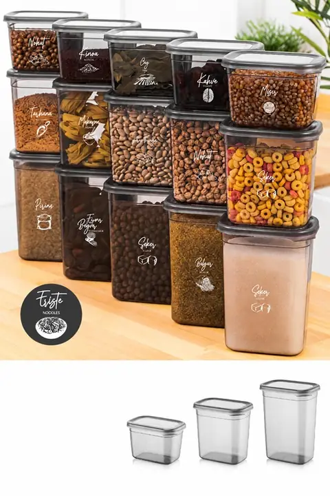 15-Piece Rectangular Storage Container Set, 5×(1.5/1.15/0.8 L)