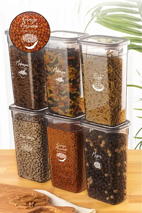 6-Piece Rectangular Storage Container Set, 1.9 L