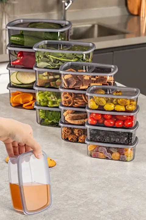 16-Piece Airtight Storage Container Set, 4×(250/500/750/1200 ml)