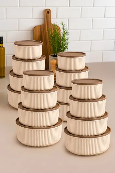 16-Piece Ribbed Round Storage Container Set