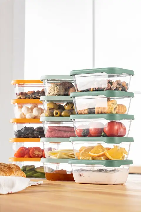 15-Piece Rectangular Storage Container Set, 400 ml