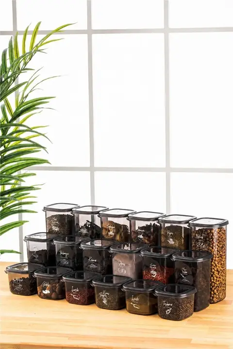 18-Piece Square Storage Container Set, 6×(0.55/1.2/1.75 L)