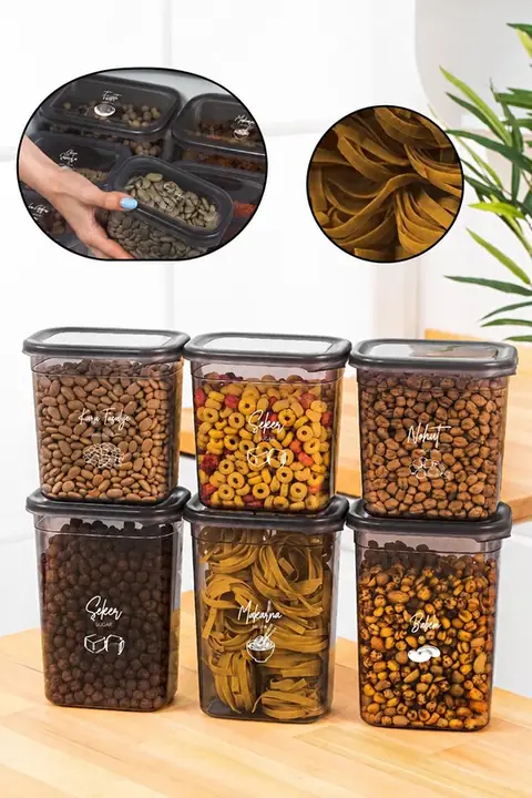 6-Piece Rectangular Storage Container Set, 3×(1.5/1.15 L)