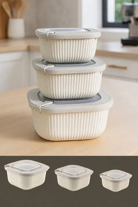 9-Piece Microwave & Freezer Safe Storage Set, 3×(600/1100/1800 ml)
